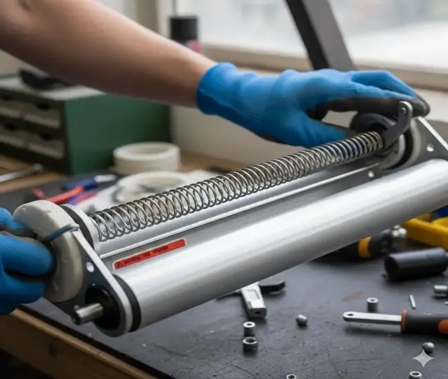 Adjust a Fully Uncoiled Spring in Spring-Loaded Roller