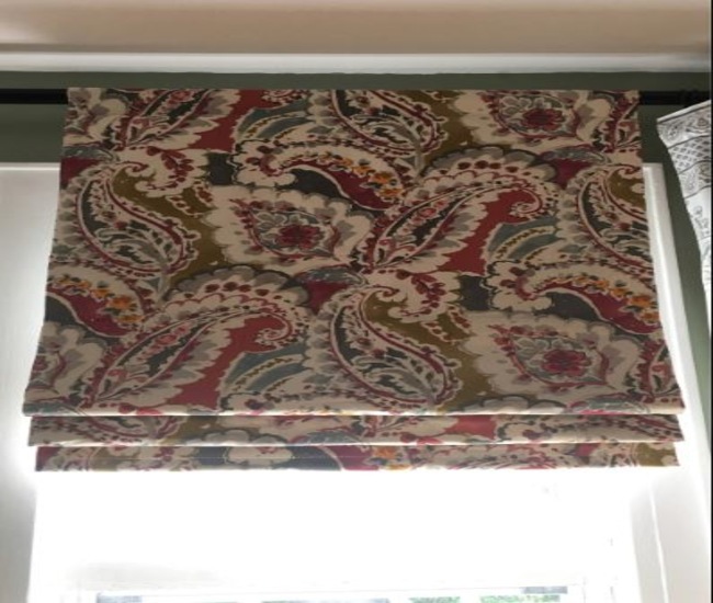 Rod Pocket Roman Shade for Windows Roman Shades on a Curtain Rod