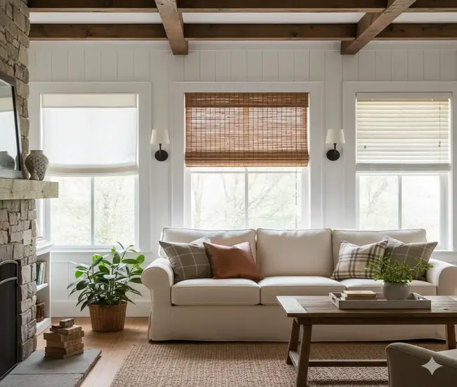 Best Farmhouse Blinds & Shades for Living Rooms