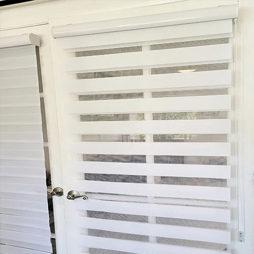 Zebra Blinds on French Doors