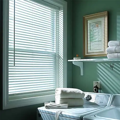 Mini Blinds in Laundry Room