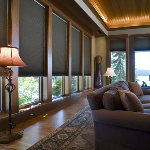 Blackout Cellular Shades in a Living Room