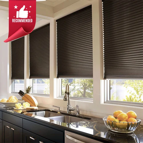 Double Cellular Light Filtering Shades in a Kitchen