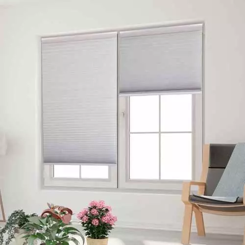 Double Cellular Light Filtering Shades Living Room 4